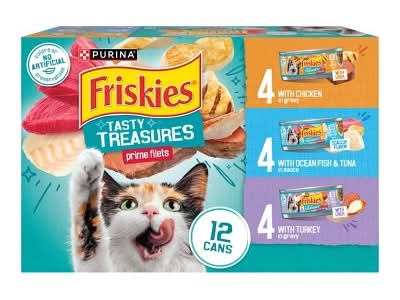 Purina Purina Friskies Tasty Treasures Prime Filets Ocean Fish, Chicken & Turkey Wet Cat Food - 5.5oz/12ct Variety Pack