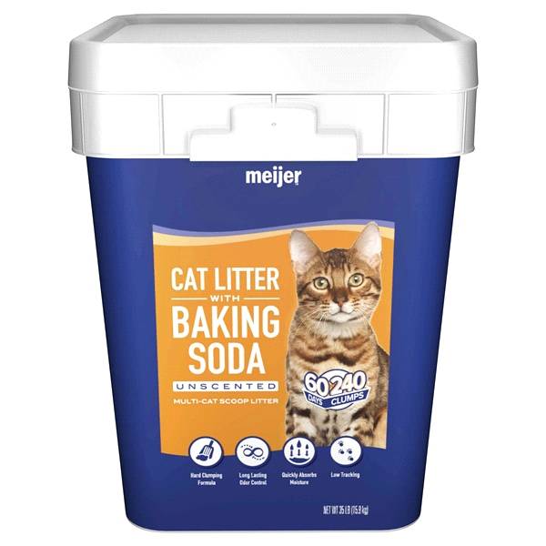 Meijer Clumping Cat Litter With Baking Soda, Unscented (35 lbs)
