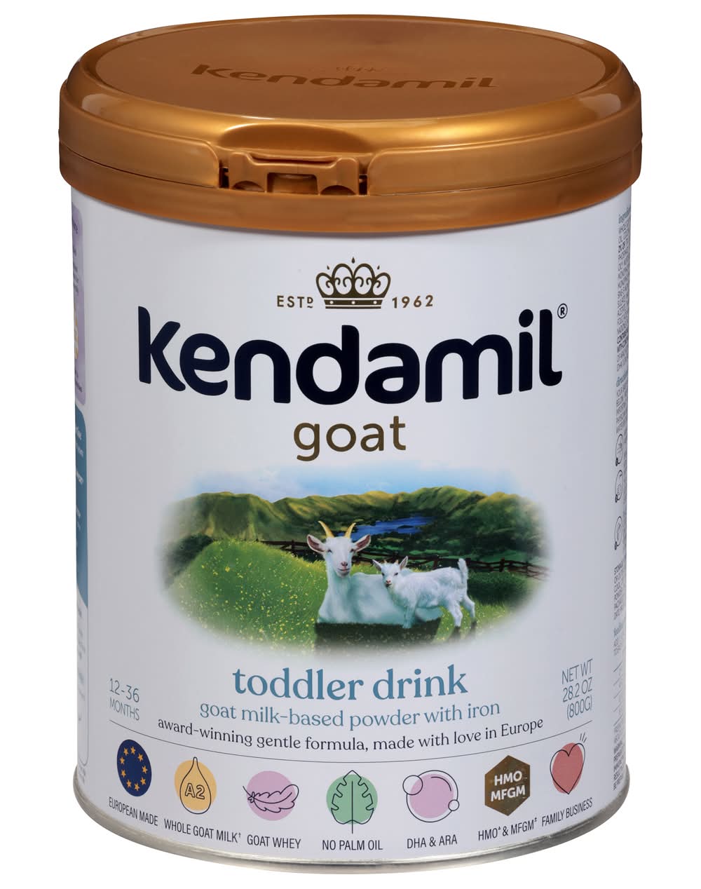 Kendamil Goat Milk Based Toddler Drink Powder, 12-36 Months (28.2 oz)