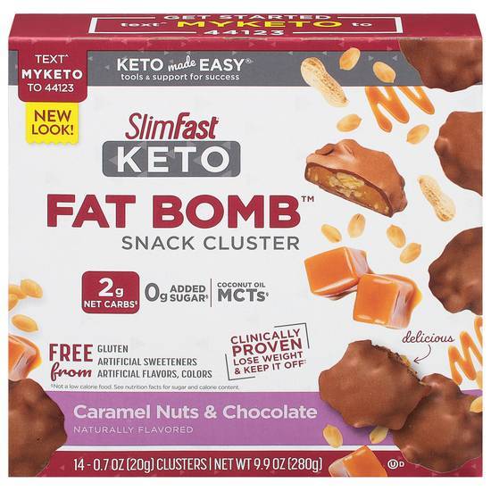 Slimfast Keto Caramel Nuts & Chocolate Fat Bomb Clusters (14 ct)