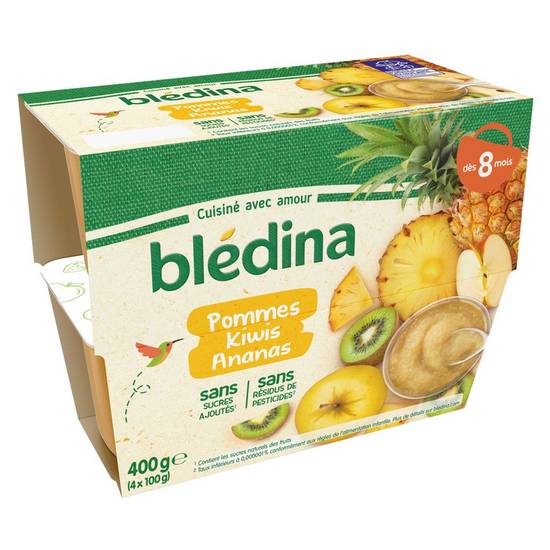 Compote bébé pomme kiwi et ananas dès 8 mois Blédina 4x100g