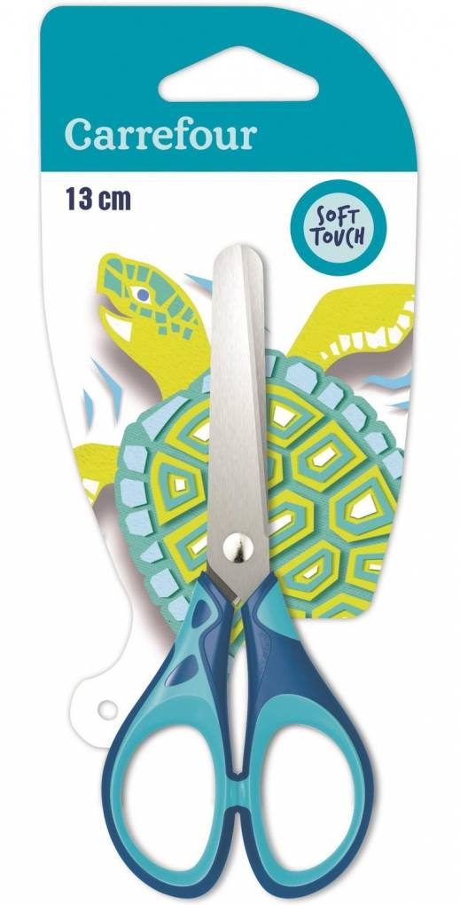 TIJERA 13CMS + PROTE. AZUL CRF