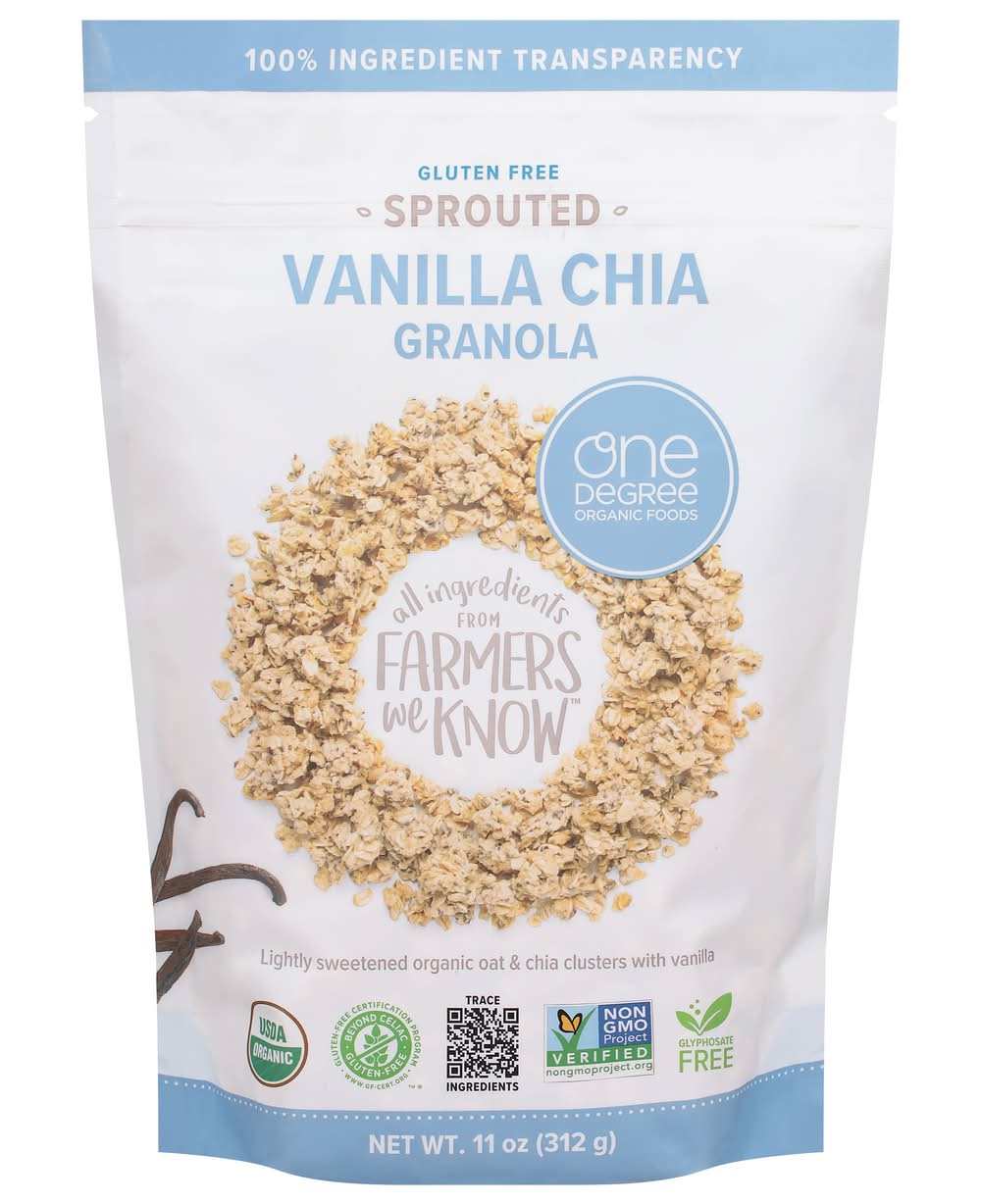 One Degree Organic Foods Sprouted Chia Granola, Vanilla (11 oz)