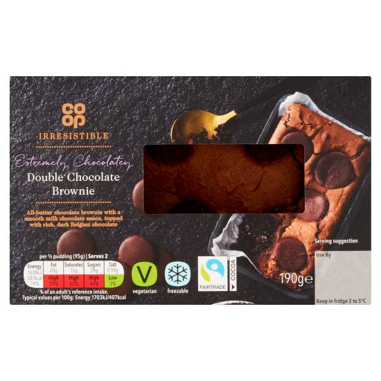 Co-Op Irresistible Extremely Chocolatey Double Chocolate Brownie 190g