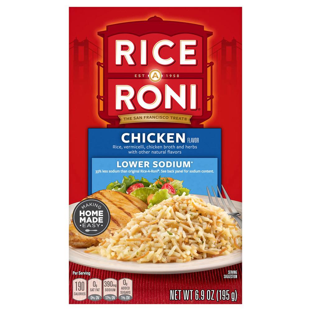 Rice-A-Roni Lower Sodium Food Mix, Chicken (6.9 oz)