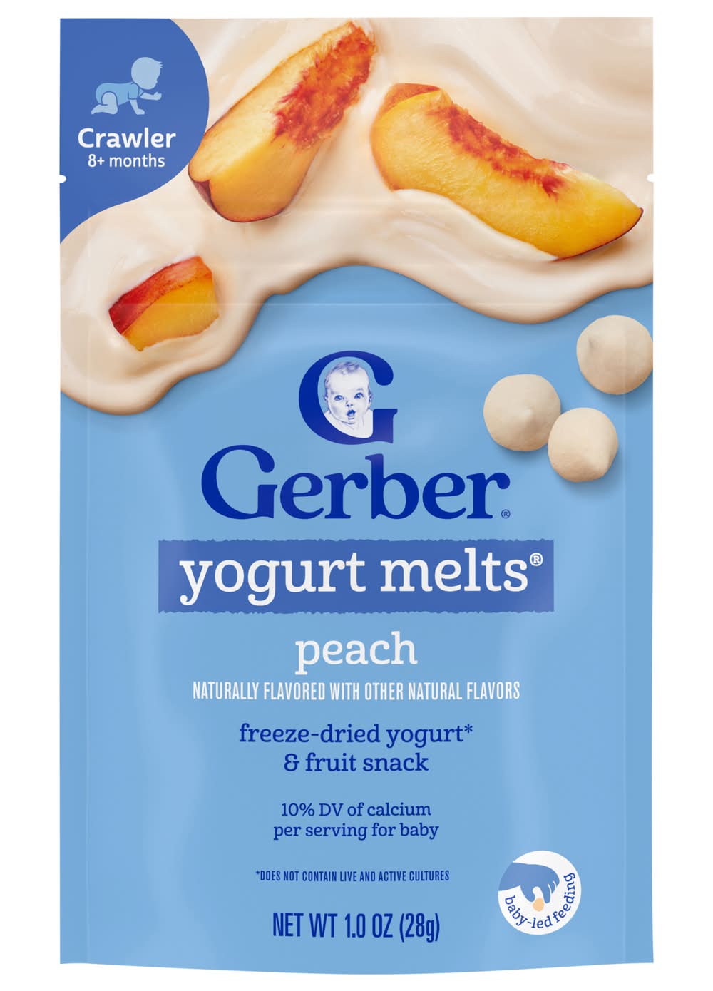 Gerber 8+ Months Crawler Peach Freeze-Dried Yogurt Melts (1 oz)