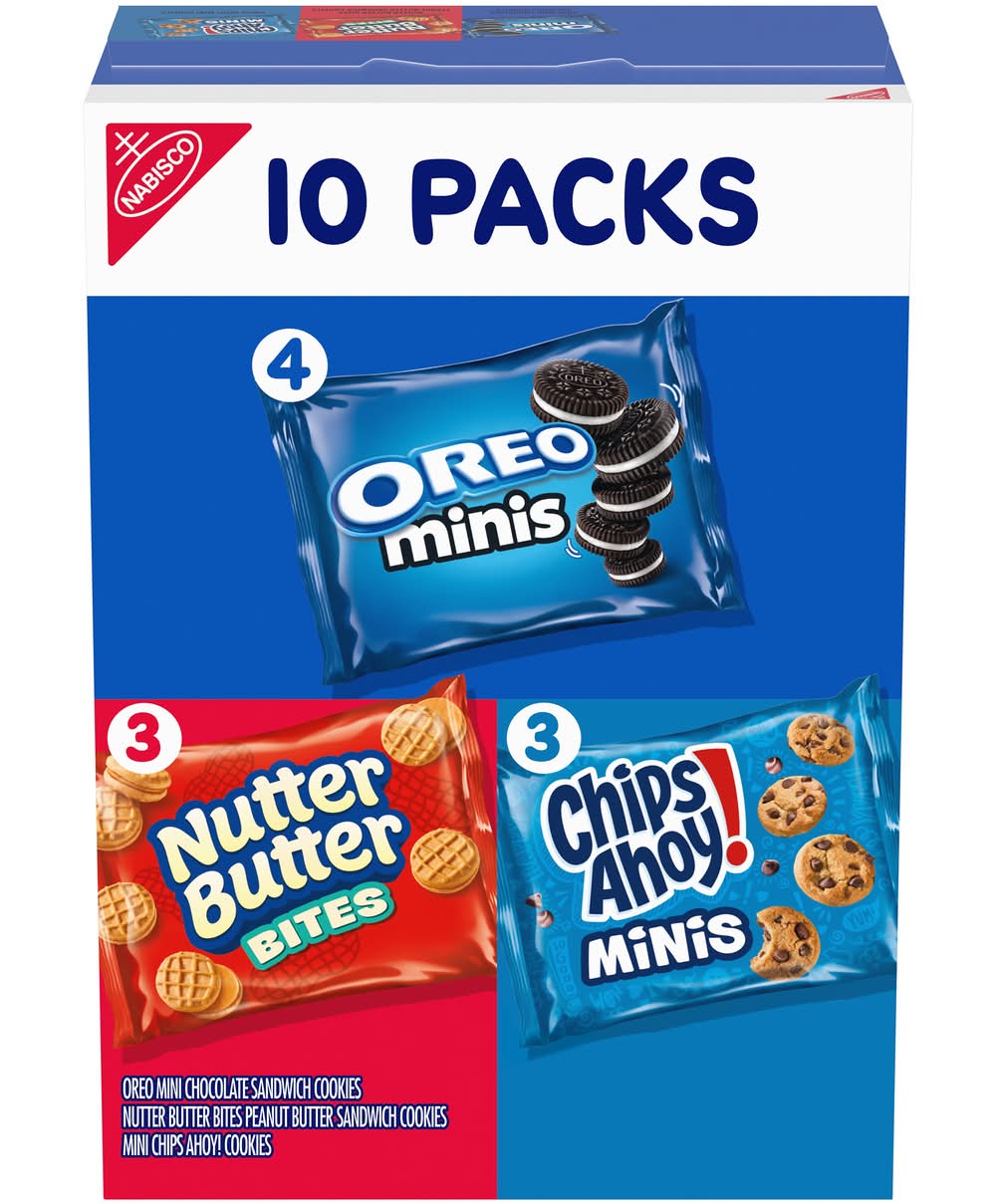 Nabisco Mini Sandwich Variety pack Cookies, Assorted (10 x 1 oz)