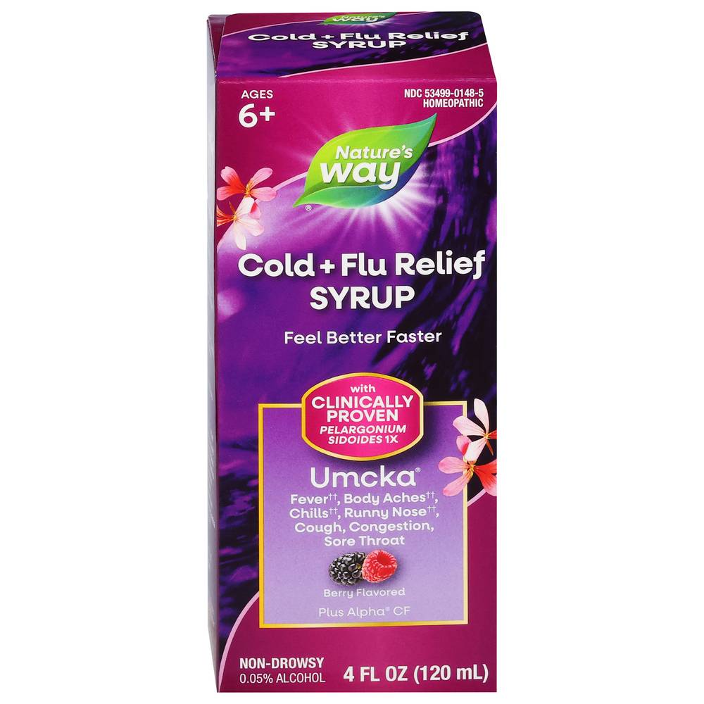 Nature's Way Umcka Non-Drowsy Berry Flavored Cold + Flu Relief Syrup (4 fl oz)