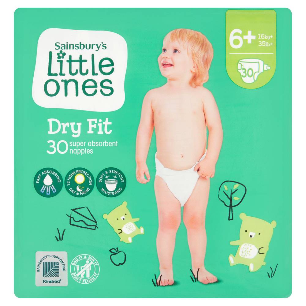 Sainsbury's Little Ones Dry Fit Size 6+ 30 Nappies
