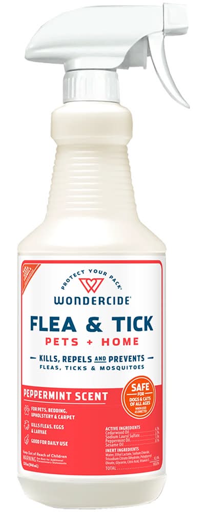 Wondercide Flea & Tick Peppermint Scent Spray for Pets + Home w/ Natural Essential Oils (32 fl oz)