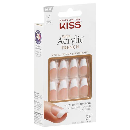 Kiss Medium Length Salon Acrylic French Nail Kit (28 ct)