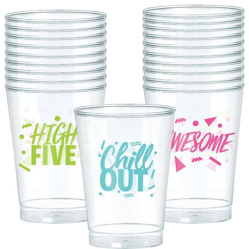 Metallic Awesome 80s Plastic Cups 20ct