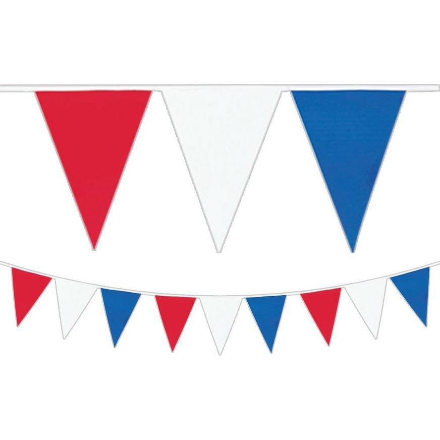 Red, White Blue Pennant Banner 30ft