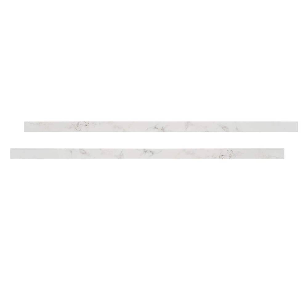 Stretta 25.5-in W x 1.108-in H x 0.25-in D White Marble, Matte Square Edge Laminate Kitchen Countertop End Cap | 83195