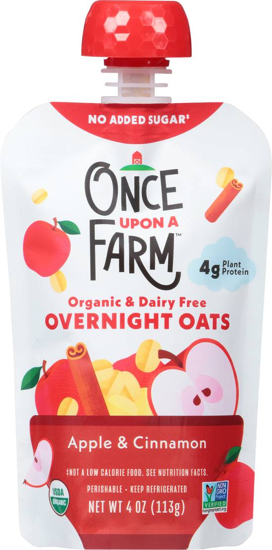 Once Upon a Farm Organic and Dairy Free Overnight Oats (4 oz) (apple, cinnamon )
