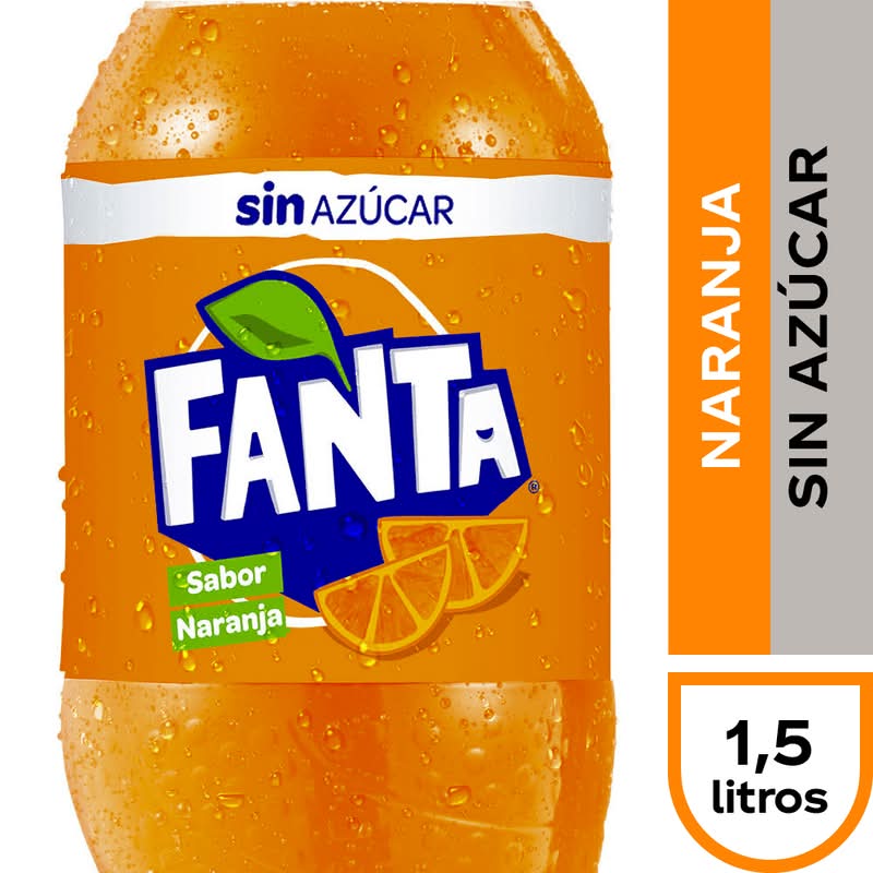 Fanta · Bebida gaseosa sin azúcar - Naranja (1,5 L)