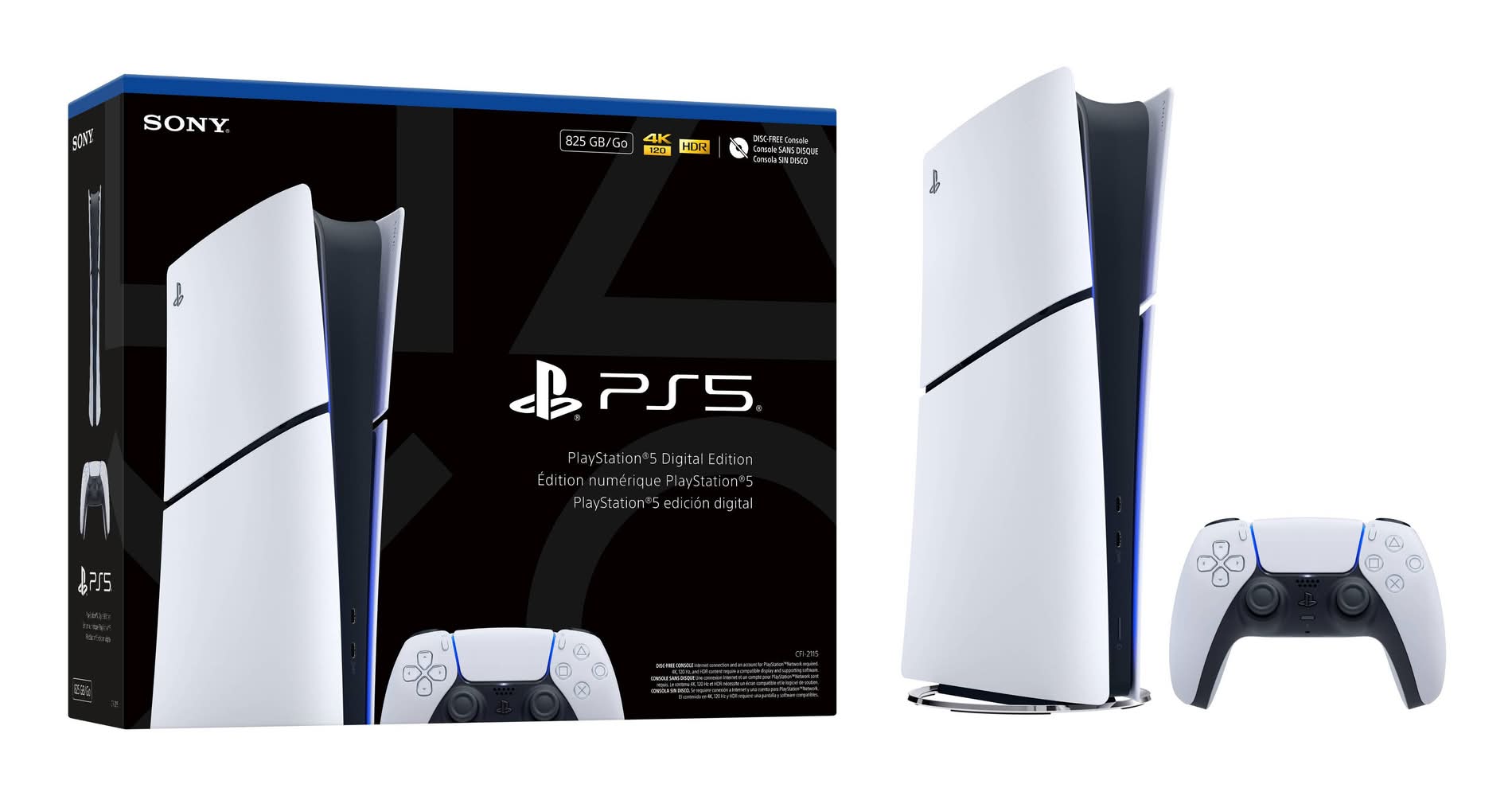 Sony Playstation 5 Digital Edition Slim Console 825gb, White
