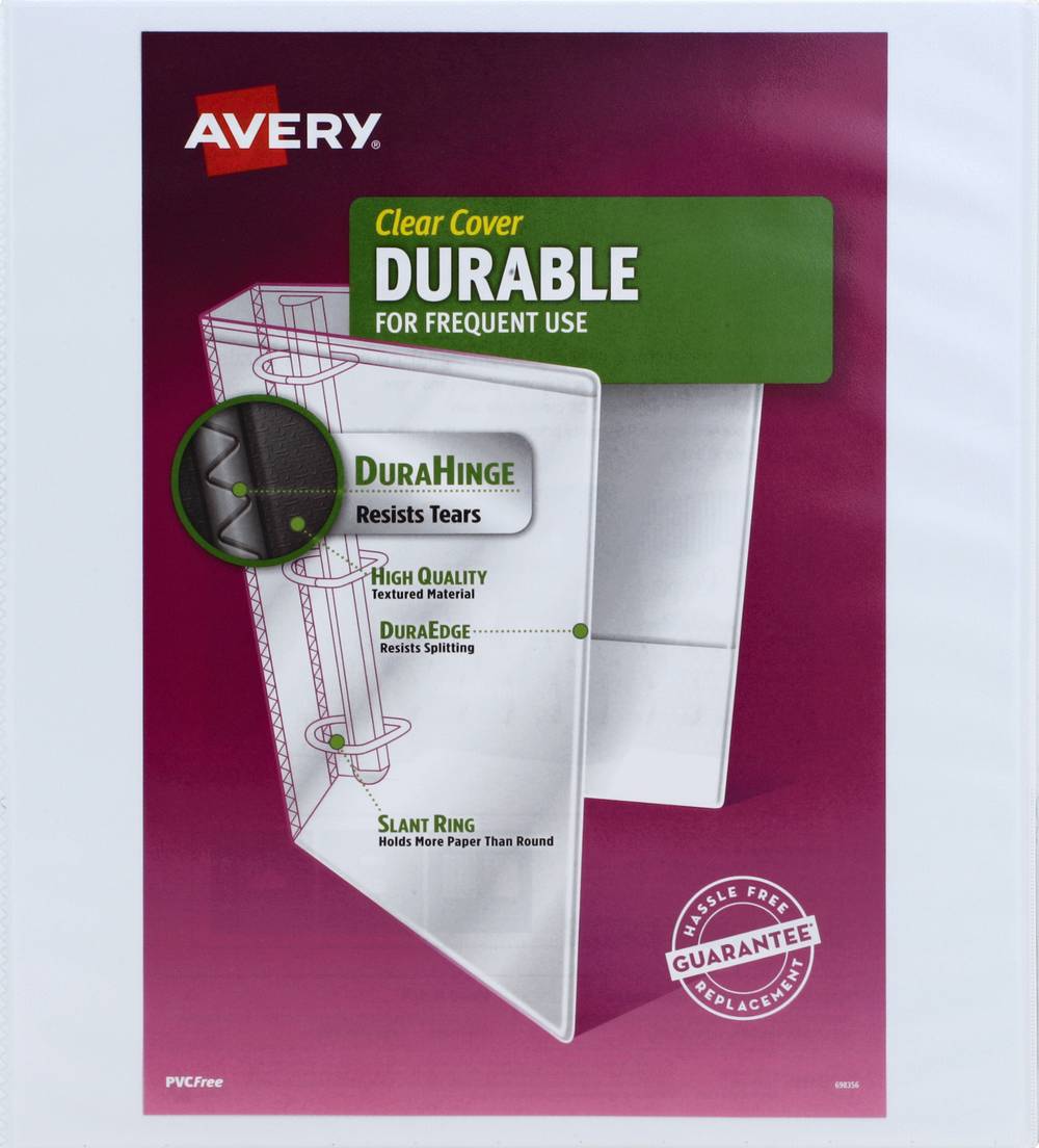 Avery Clear Cover Durable Binder