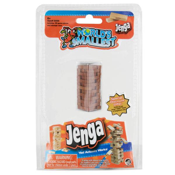 Super Impulse World’s Smallest Jenga Game, 8-1/2"H x 5-7/16"W x 1-1/2"D