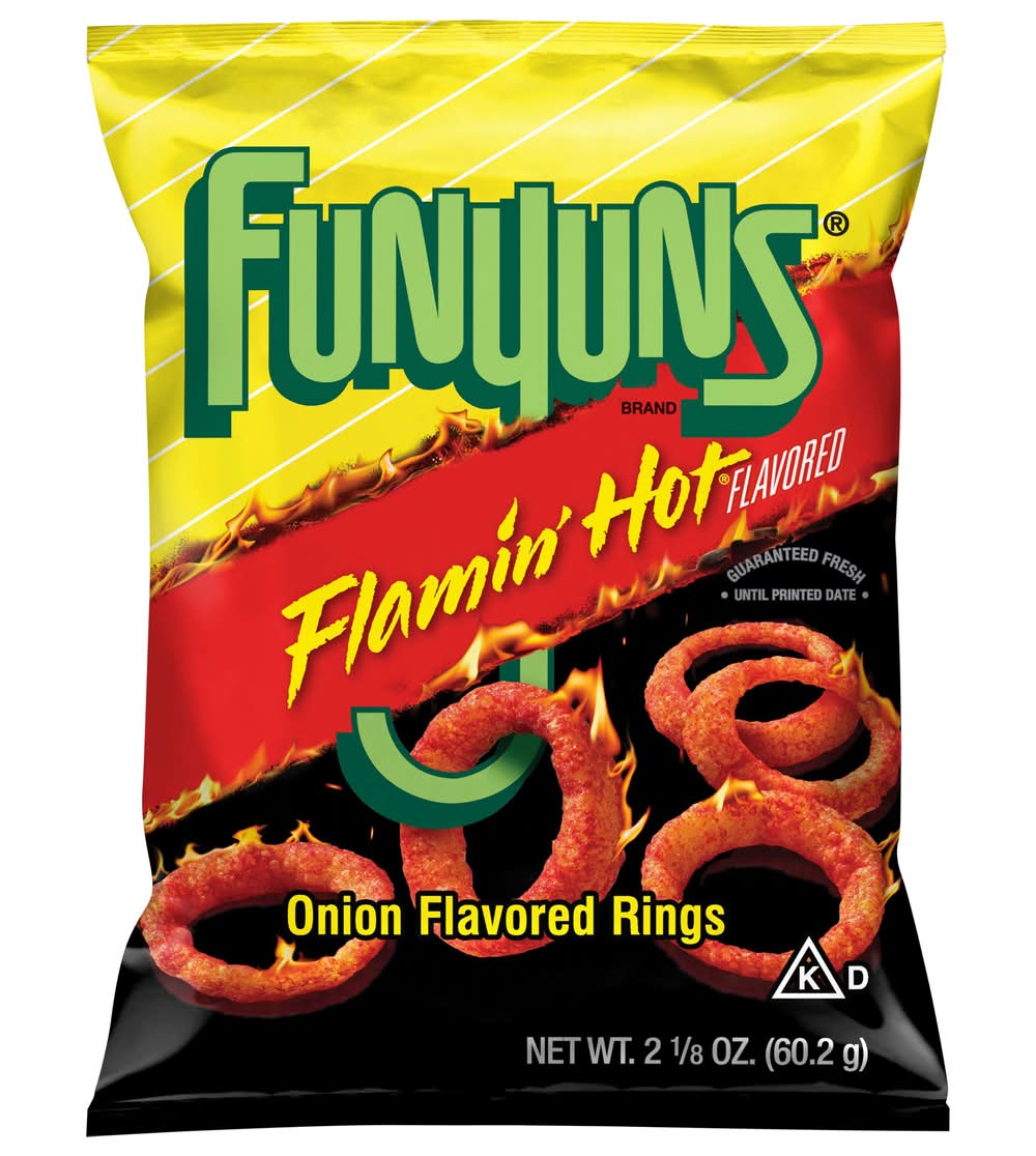 Funyuns Crunchy Onion Rings Corn Snacks, Flamin' Hot (2.12 oz)