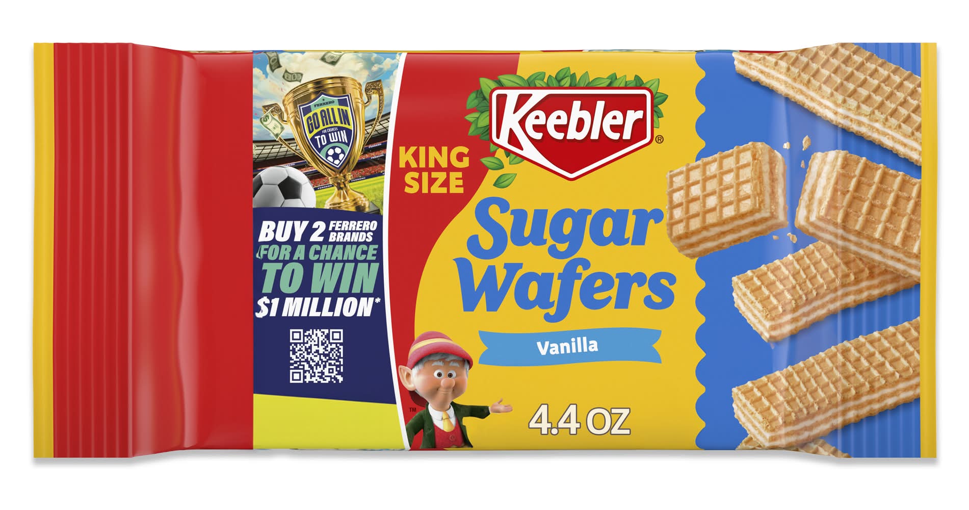 Keebler King Size Sugar Wafers, Vanilla (4.4 oz)