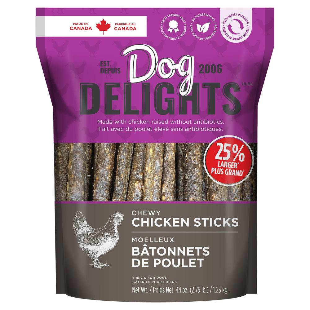 Dog Delights Chicken Sticks Dog Treats, 1.25 Kg (2.7 Lb.)