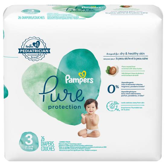 Pampers Pure Protection Size 3 Diapers (26 ct)
