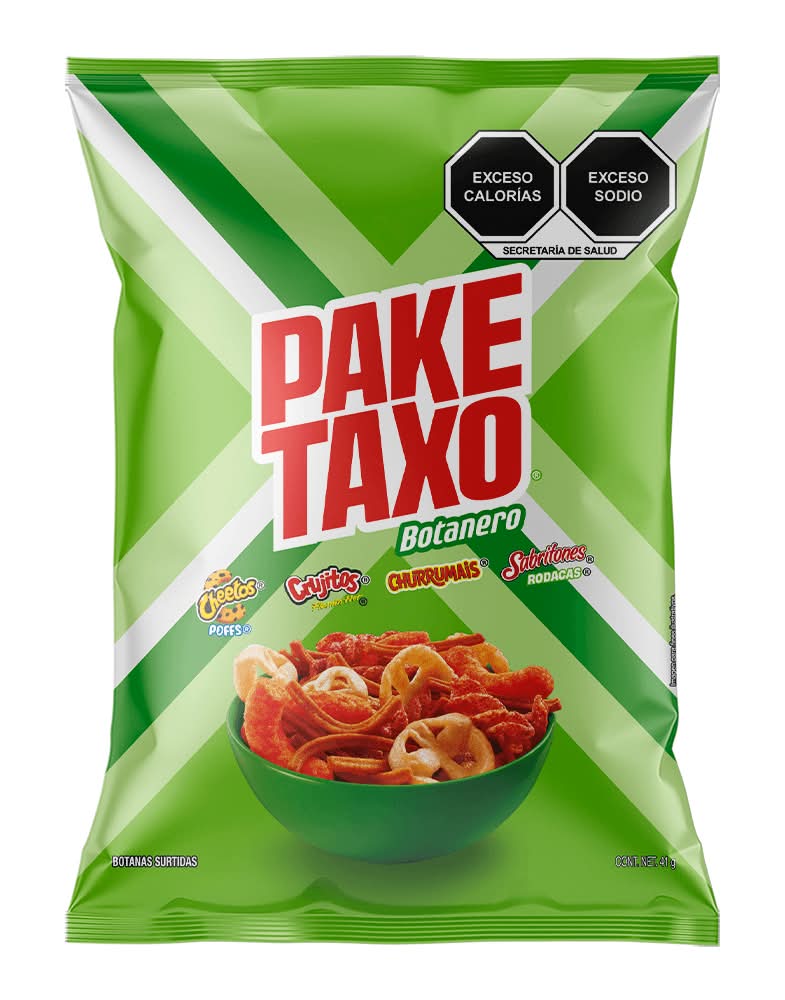 Paketaxo · Botana botanero, cheetos poffs-crujitos flamin' hot-churrumais-sabritones rodacas (41 g)