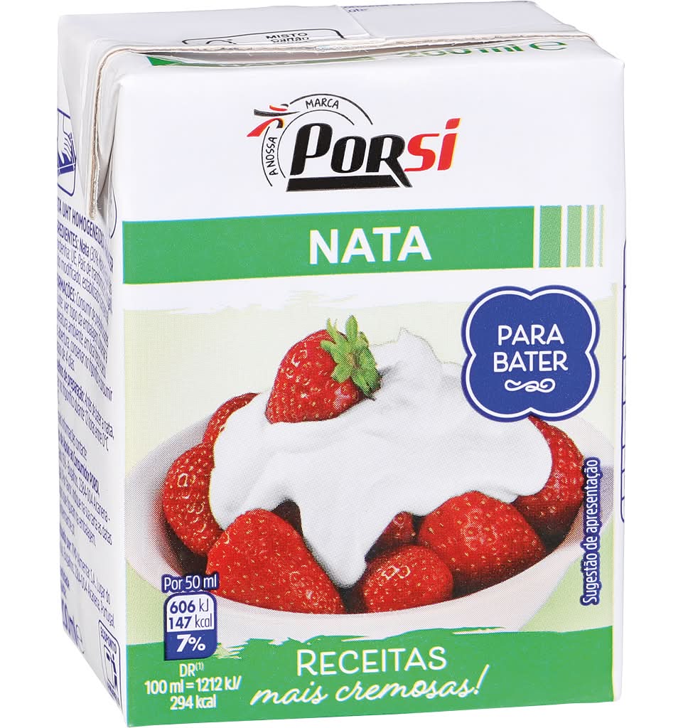 PorSi - Nata uht, embalagem de 200 ml