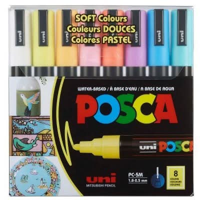 Uni-Ball Posca Bullet Tip Paint Markers, Assorted (8 ct)
