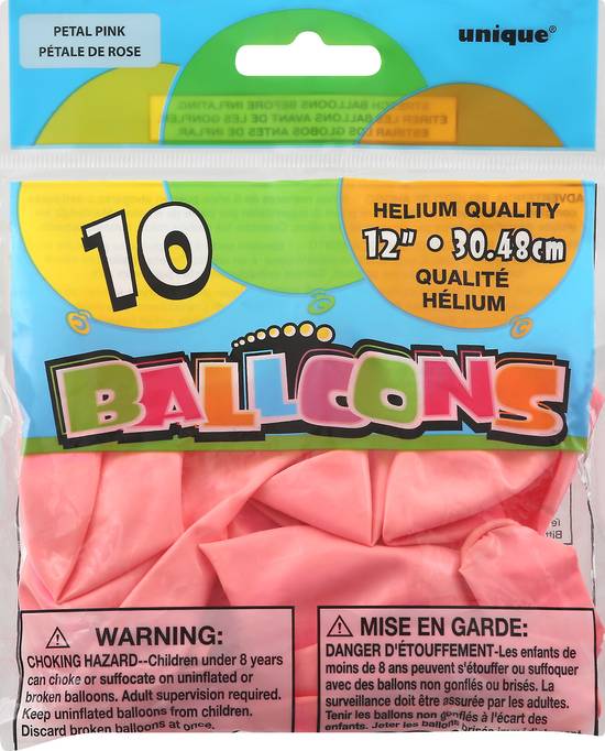 Unique 12 Inch Pink Balloons (10 ct)