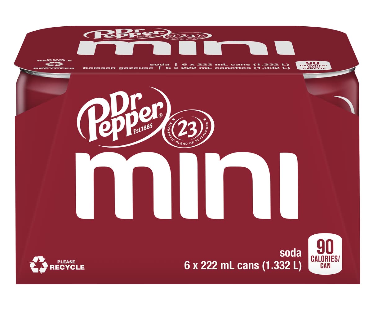 Dr Pepper Soda Mini Cans (6 x 222 ml)