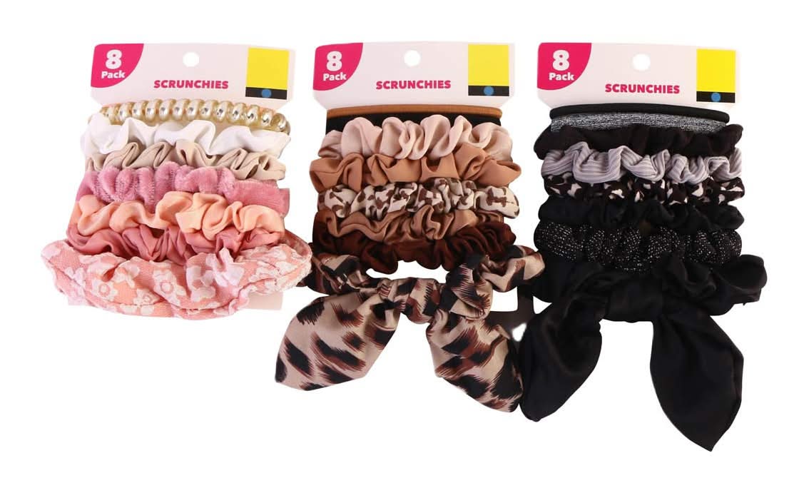 Fall Hair Scrunchies 8 Ct Assorted