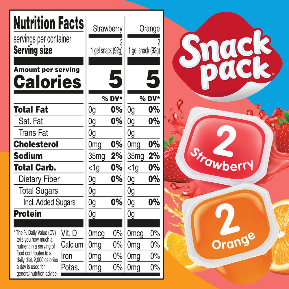 Snack Pack Orange and Strawberry Juicy Gels (3.25 oz)