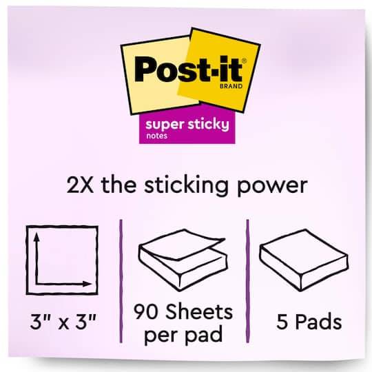 Post-It Super Sticky Notes 3" X 3" Electric Blue