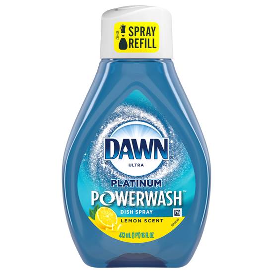 Dawn Platinum Powerwash Dish Spray, Dish Soap, Lemon Scent Refill, 16 oz