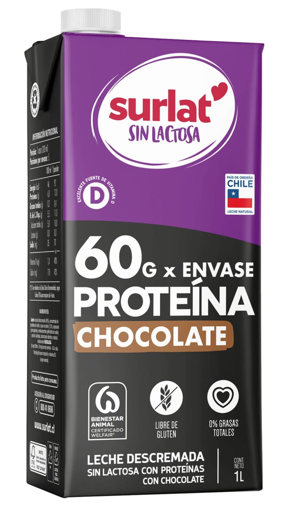 Surlat · Leche proteína sin lactosa - Chocolate (1 L)