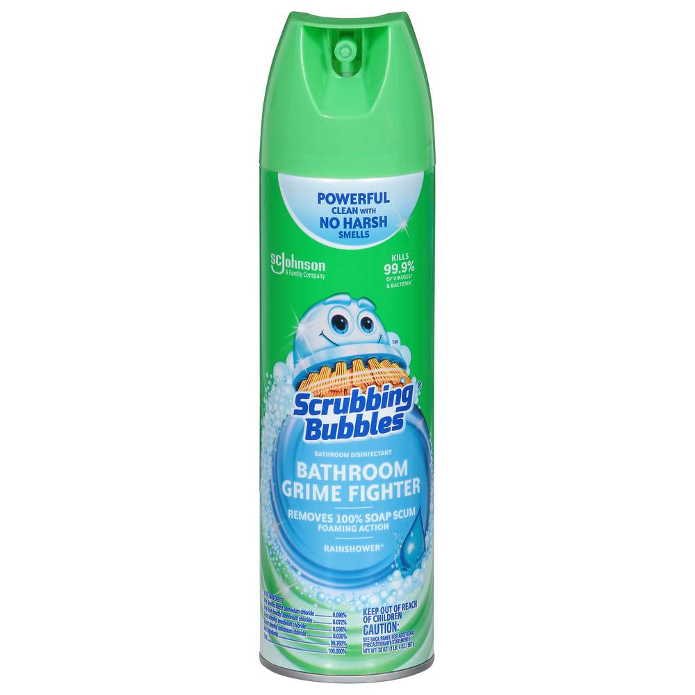 Scrubbing Bubbles Bathroom Grime Fighter Aerosol, Rainshower (20 oz)