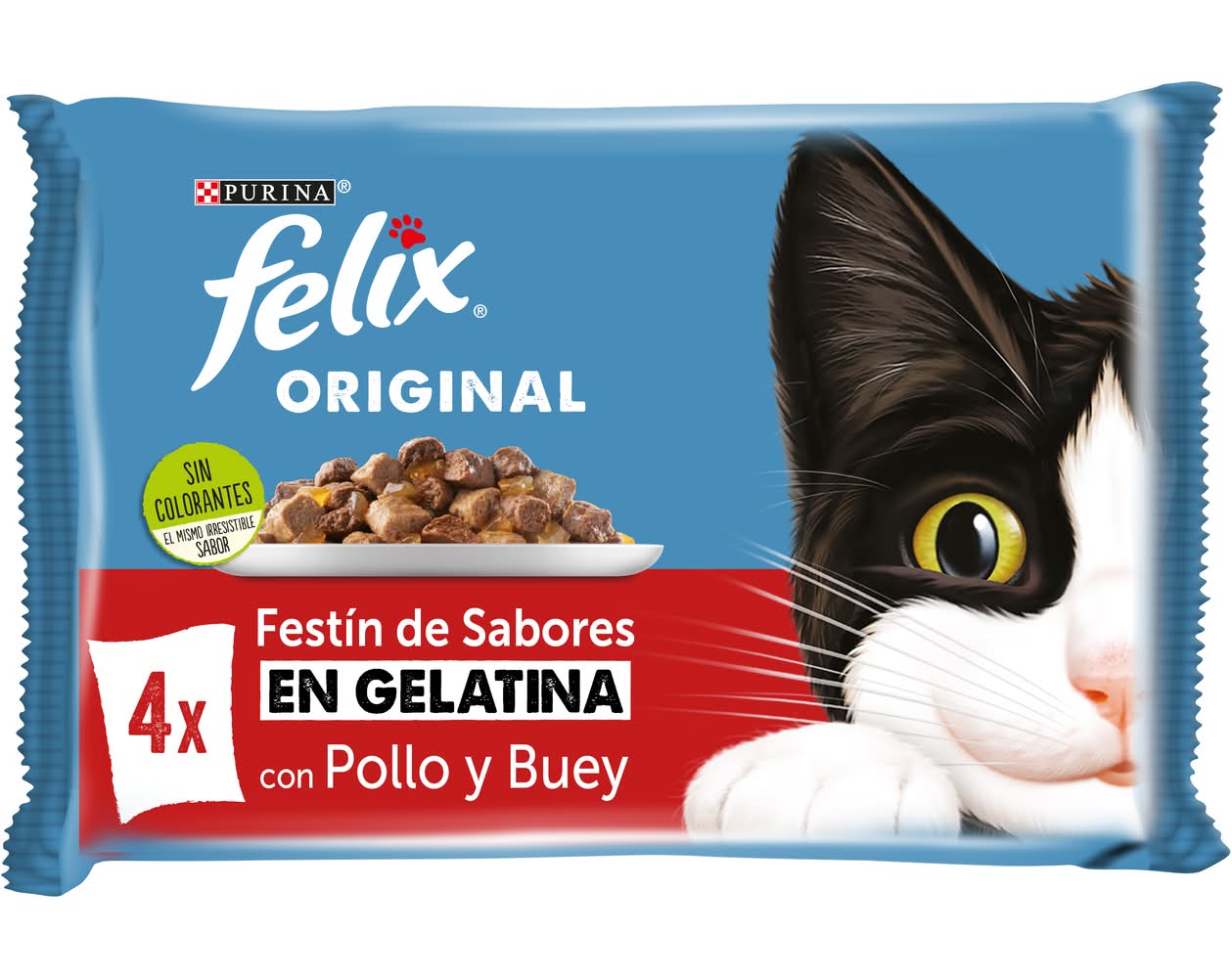 Original festin de sabores carne y pollo · Purina Felix (4 x 85 g)