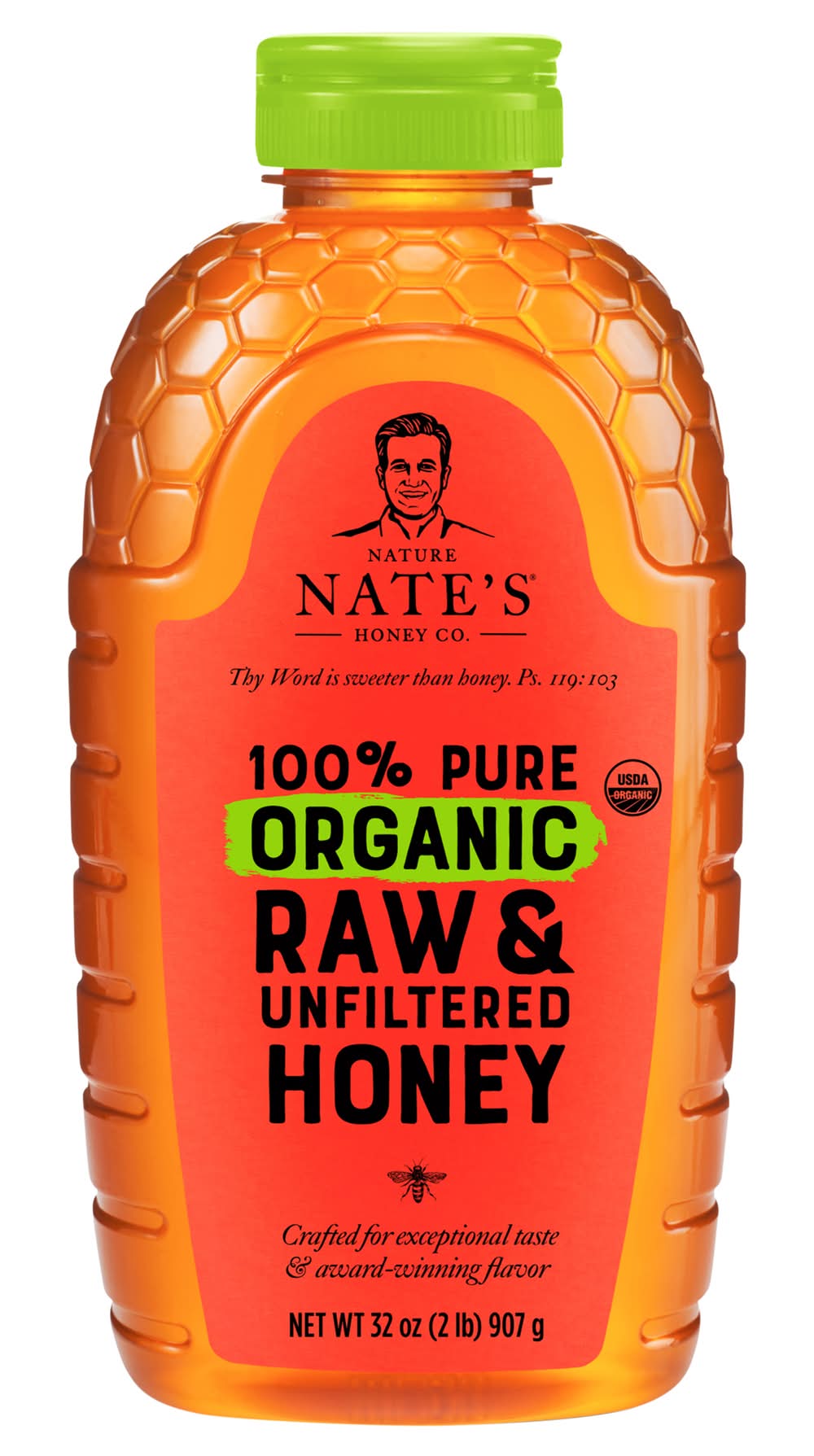 Nature Nate's Honey Co. 100% Pure Organic Raw & Unfiltered Honey (32 oz)