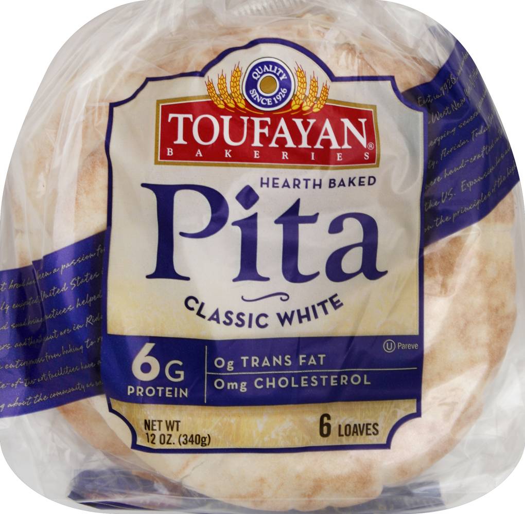 Toufayan Classic White Pita (340 g, 6 ct)