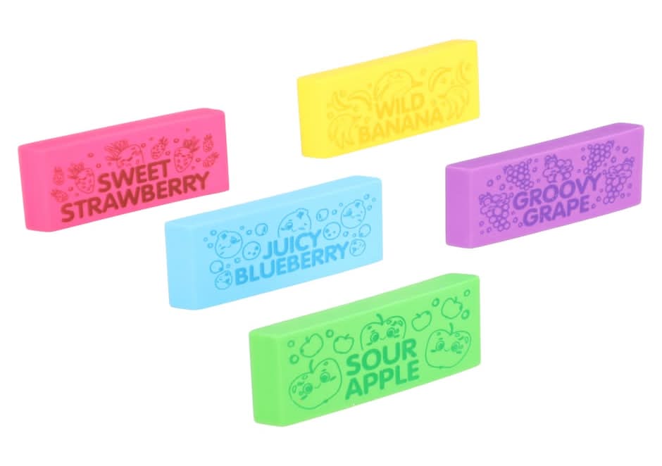 Inc.5 Fruit Scented Erasers, Assorted, Assorted (5 ct)