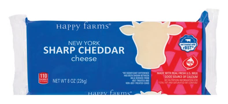 Happy Farms New York Sharp Cheddar Cheese Block (8 oz)