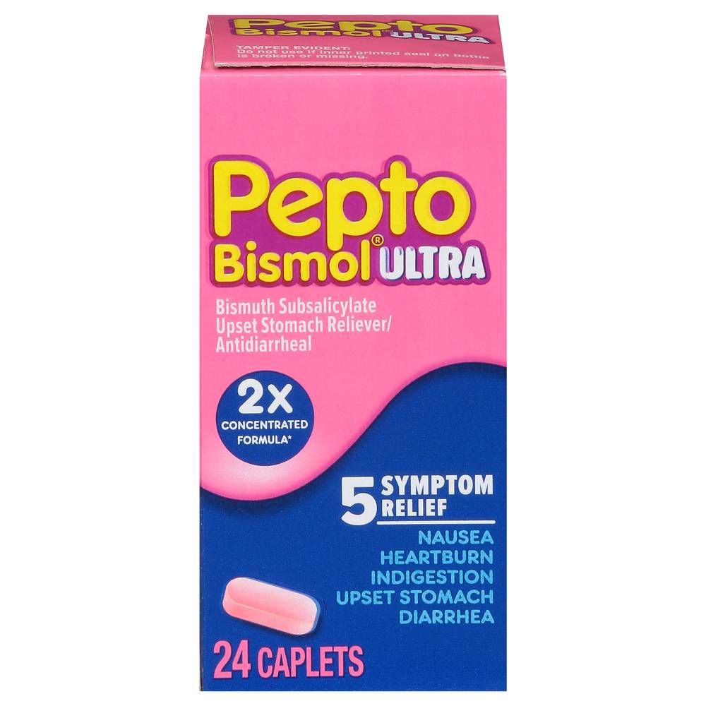 Pepto-Bismol Ultra Antidiarrheal & Upset Stomach Reliever Caplets (1.12 oz, 24 ct)