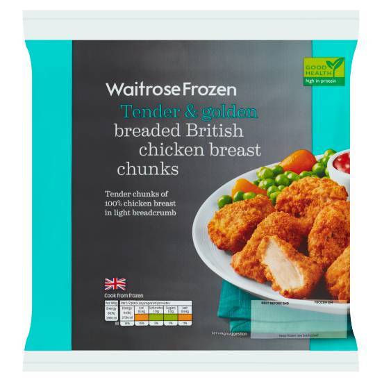 Waitrose & Partners Frozen Breaded British Chicken Breast Chunks (300g)