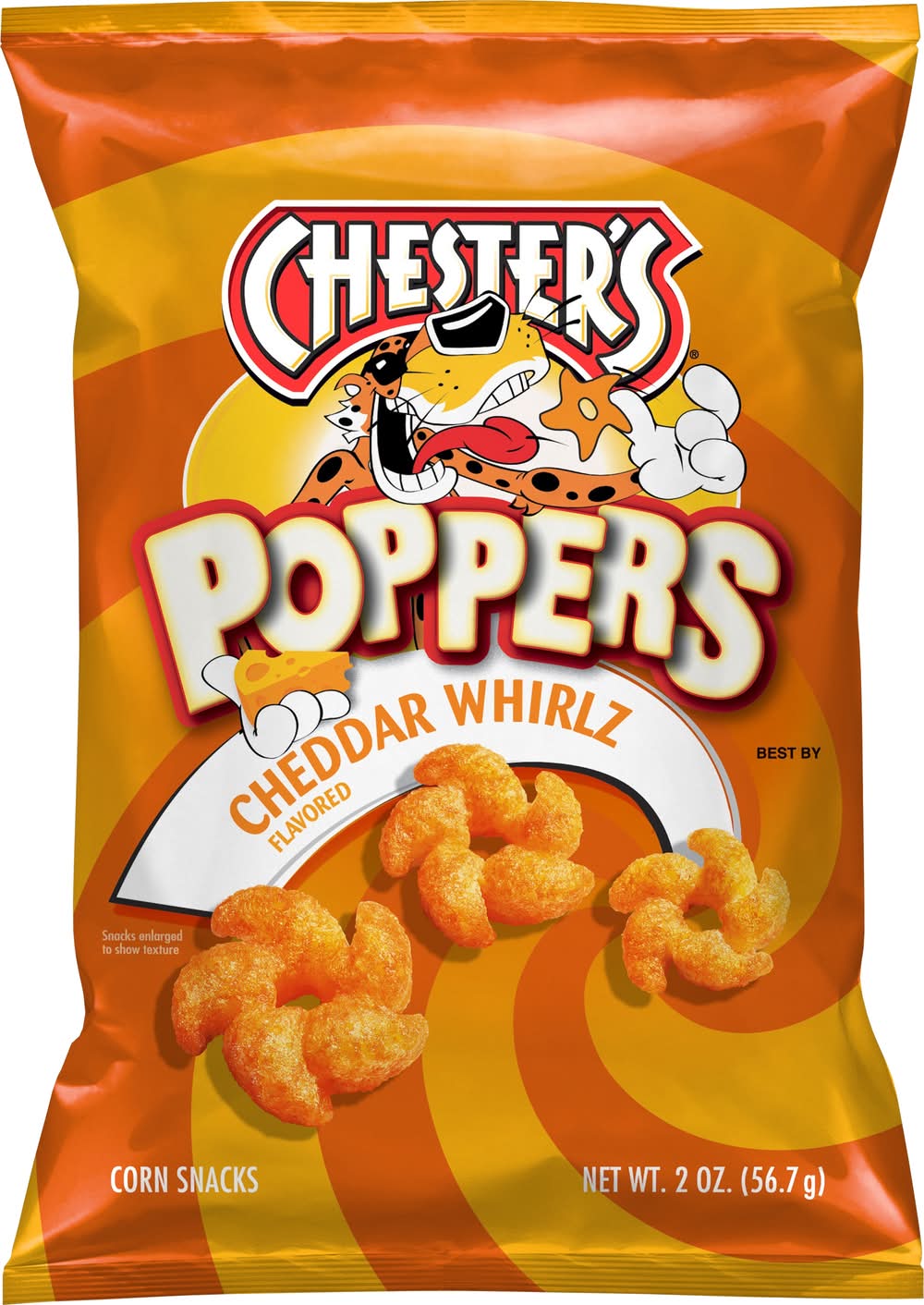 Chester's Poppers Corn Snacks, Cheddar Whirlz (2 oz)