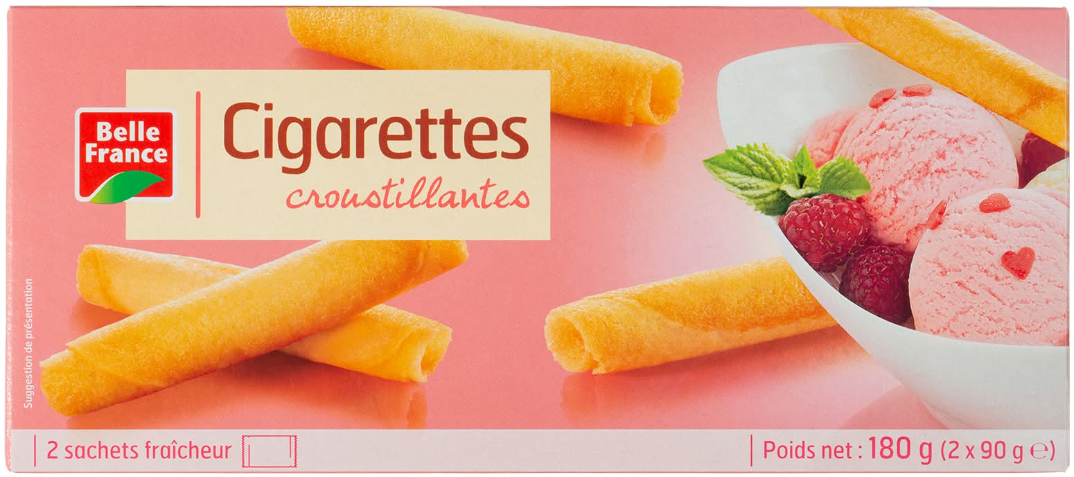 Belle France Cigarettes croustillantes biscuits rouls - Livraison en moins  de 25 minutes | En-cas | Uber Eats