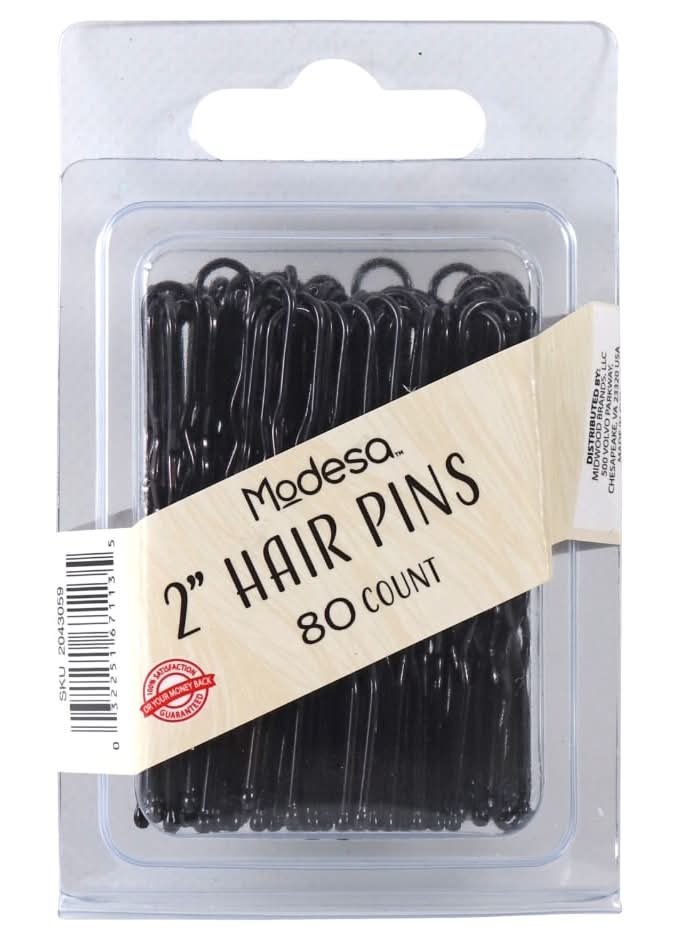 Modesa Hair Pins, 2 in, Black (80 ct)