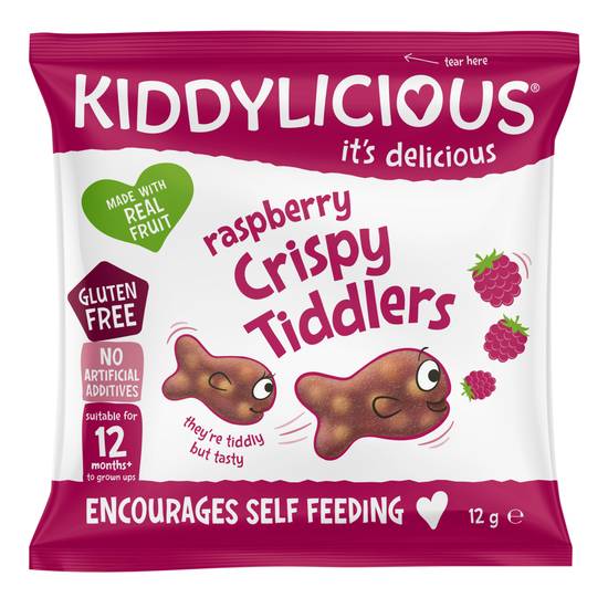 Kiddylicious Raspberry Crispie Tiddlers 12+ Months 12g
