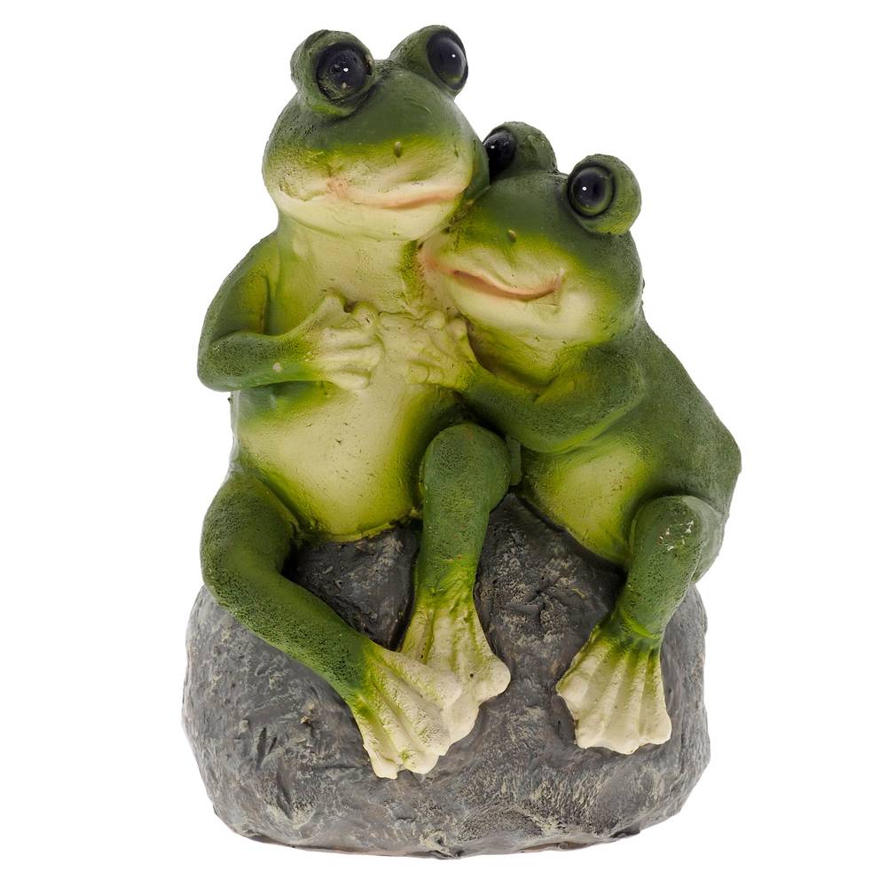 Sitting Frog Couple Garden Figurine